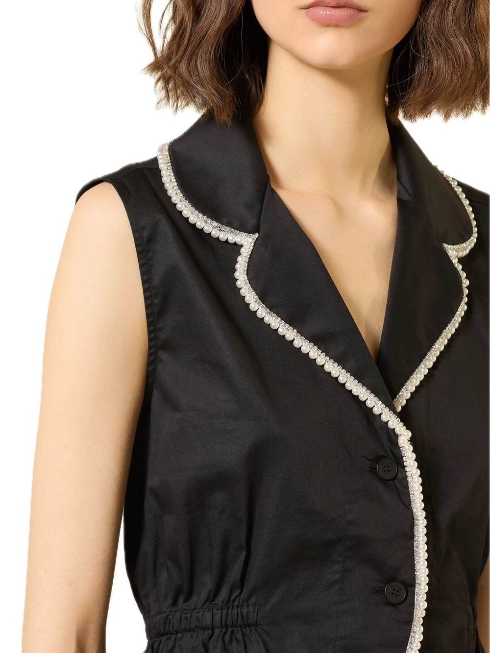 NWT ✨ SANDRO Beaded Blouse Tank Top Shirt Black XS 34 0 - Picture 2 of 10